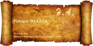 Hanga Attila névjegykártya